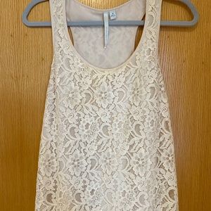Off white lace tank top